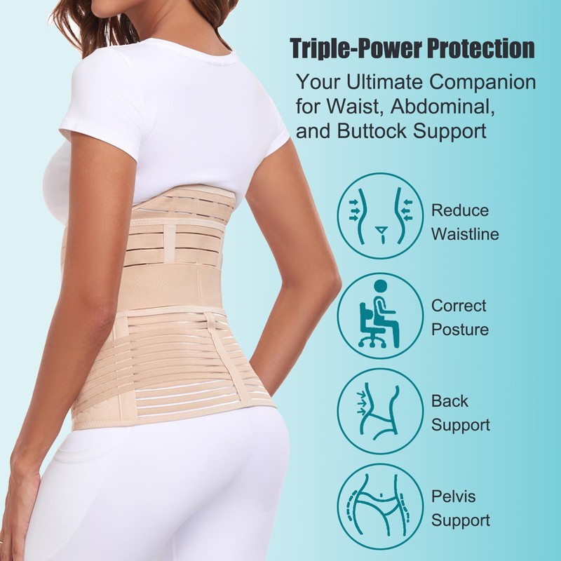 MAMODY 3 in 1 Postpartum Belly Support Recovery Wrap –