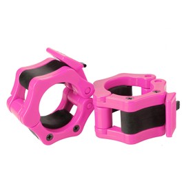 RITFIT Barbell Collar Plastic Barbell Plate Stopper Spring Shaft Barbell Collar 50mm Barbell Plate Stopper Barbell Clip ABS 2pcs Dumbbell Collar Shaft Screw for Olympic Barbell (Pink)