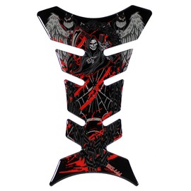 BIKE-label Tank Pad 3D Motorcycle Sticker Tank Protection Skull Death Black Red X503711VA