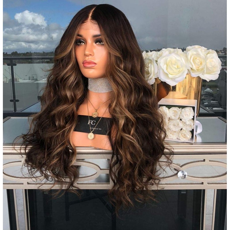 Women's front lace wig long wave front lace wig free