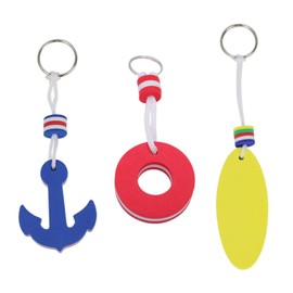 CWPFVQA 3 Pieces Floating Keychains, Creative Keychains, Captain Keychains, Summer Travel Gifts, Beach Travel Keychain, yellow