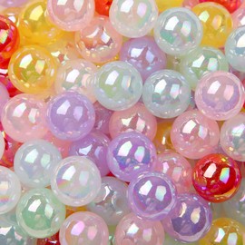 BERMRO 16mm Acrylic Beads Transparent Color Bead 100pcs Pen Bubblegum Beads DIY Beading Hairband Bracelets Necklace Craft (Translucent Beads)