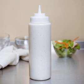 Soro Essentials- 32 oz. Wide Mouth Squeeze Bottles Clear Color Plastic Set of 12- Multipurpose Squirt Bottles for Ketchup Condiments BBQ Sauce Dressing Barbecue Grilling Crafts Syrup