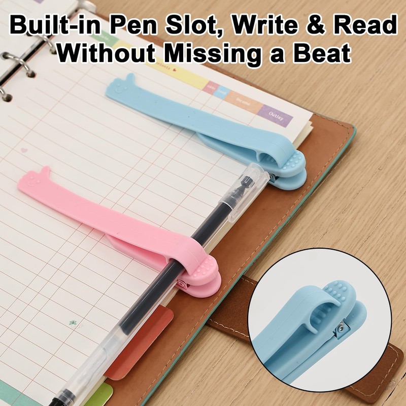 6Pcs Automatic Bookmark, Silicone Book Marks for Reading Women, Men,