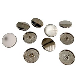 PEPPERLONELY 10 botones redondos de metal simples de 25 mm con vástago para coser para ropa, chamarra, jeans, camisas, color negro, 1 pulgada