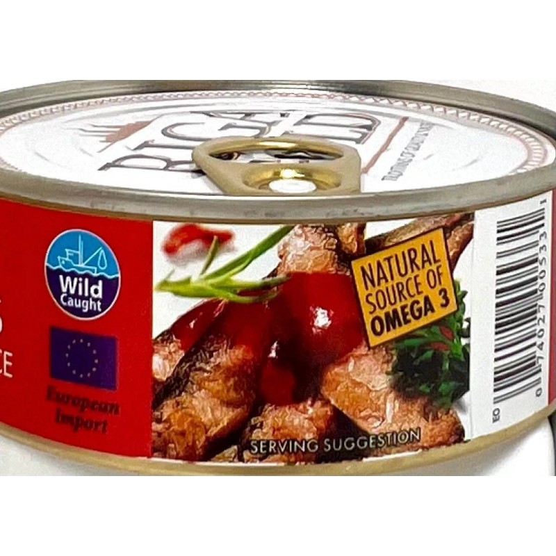 Riga Gold Fried Brisling Sardines In Tomato Sauce Chunk Style