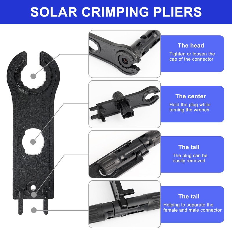 Solar Crimper Tool Kit with Crimper Stripper and 13 Pairs