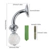 5pcs Bright Chrome Transparent Round Crystal Wall Coat Hat Hook