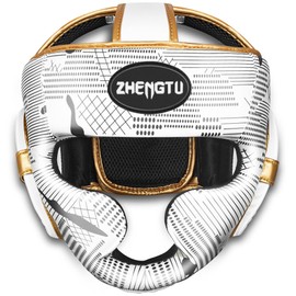 ZTTY Headgear [Recommended by RIZIN Active CFFC Flyweight Champion and 5th DEEP Flyweight Champion Makoto Shinryu] for Boxing Sparring and Martial Arts Training (Platinum, Large)