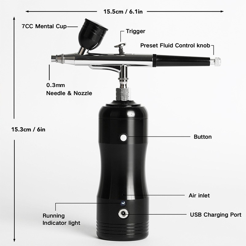 Paint Spray Gun Portable Multi Purpose USB Charging Stable Sprayer