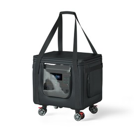 FOLU Power Station Carrying Bag,Easy to Carry,360°Universal Wheels, Waterproof&Dustproof, 15x13x12in Fit1200w-2000w, Dabsson/BLUETTI/FOSSIBOT/VTOMAN/Jackery,Travel, Camping, Parties,RV