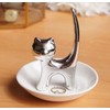 PUDDING CABIN Ring Holder Dish, Sliver Cat, Jewelry Storage for