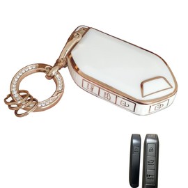 Rilnaewn Soft TPU for Kia Key Fob Cover Fits for 2023 2024 Kia Telluride EV5 Smart Car Key Fob Shell (White)