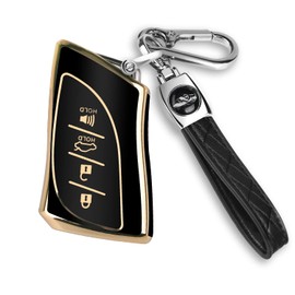MILD EAST For Lexus Key Fob Cover Fit for 4 Buttons TPU Full Cover for Lexus ES350 ES300h UX200 LS500 LS500H LC500 LC500h, Black, universal