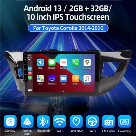 JOYINCAR 10" FOR TOYOTA COROLLA 2014-2016 ANDROID 13 CAR STEREO GPS RADIO CARPLAY FM WIFI