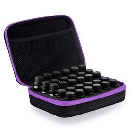 myonly Essential Oils Carrying Case Holds, 30 Bottles 5ml, 10ml, 15ml Bottles Storage Organizer Bag Hard Shell EVA (Purple)