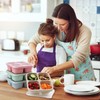 PUiKUS PUiKUS 4 Pack Snack Containers, 4 Compartments Bento Snack