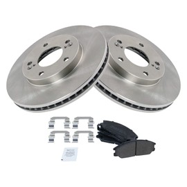 TRQ Front Brake Rotor & Semi Metallic Brake Pad Kit for Hyundai XG300 XG350