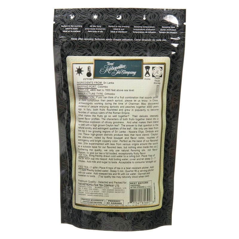 Metropolitan Tea Discovery Loose Tea Pack, Peach Apricot Flavored Black,
