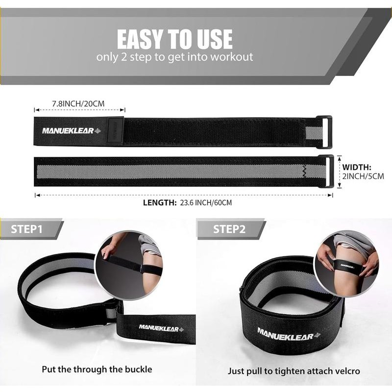 MANUEKLEAR Blood Flow Restriction Bands with Non Slip for Working