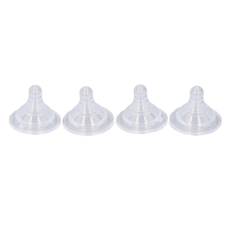 4pcs Infant Bottle Nipples Bust Feeling Replacement Silicone Nipple Round