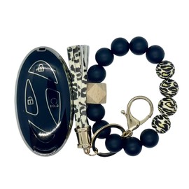 supwahhua TPU Key Fob Cover for Hyundai Ioniq 6, Grandeur GN7, KONA (2023-2024) (silver-black, 7 buttons)