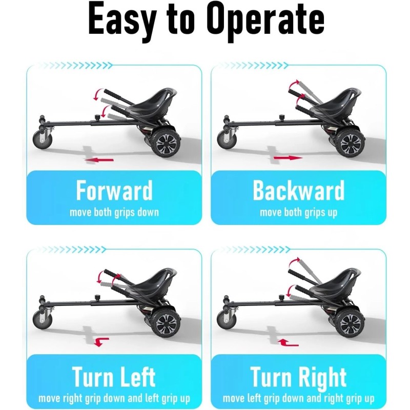 K1 Hover-1 Kart Buggy Attachment Compatible 6.5 & 10" Electric