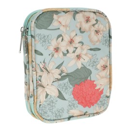 CAPASTEC Crochet Hook Case, Knitting Needle Case, Zipper Storage Bag with Mesh Pockets for Various Crochet Hooks Knitting Accessories, Blue Green