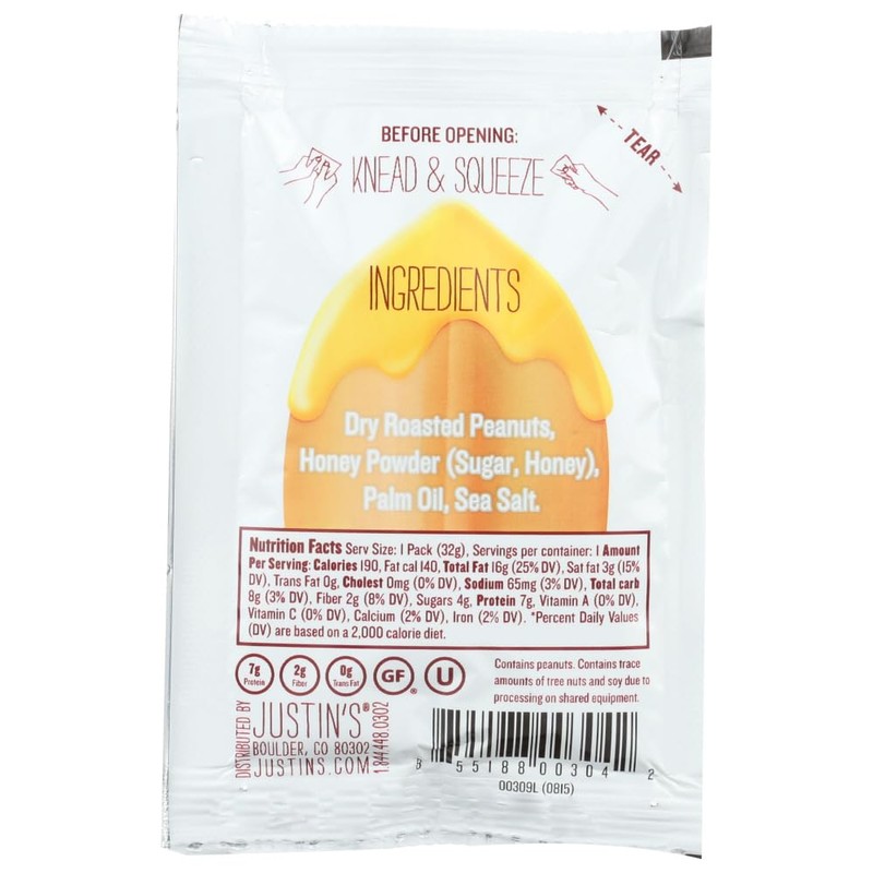 Justin's Nut Butter: Honey Peanut Butter Squeeze Packs, 1.15 oz