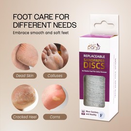 PANA Round Black Fine Grit Replaceable Sandpaper Refill Discs - Pedi File Easy Strip Peel Pads Refill for Electric Foot File Callus Remover - (150 Grit, 60pcs)