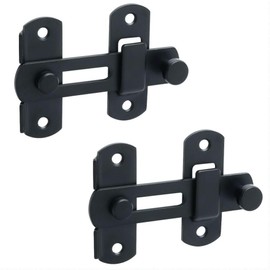 Alise 2Pcs Flip Latch Gate Latches, 4 inch Safety Door Lock for Barn Wood Fence Sliding French Doors,Heavy Duty SUS304 Stainless Steel Gate Hardware Matte Black MS9500B-2P