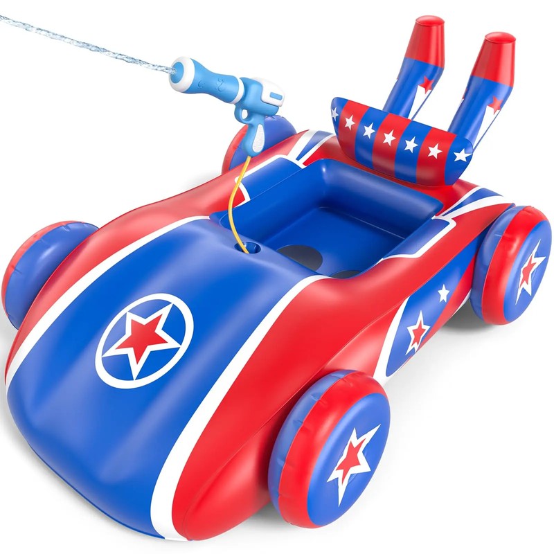 Kids Inflatable Pool Float with Water Gun – Ride-On Water