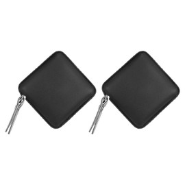 Sourcing Map 2pcs Square Retractable 60-inch Soft Leather Case Tailors Tape Measure Pocket Size for Body, Sewing Measurements, Black