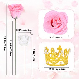 Glitter Roses Bouquet, DIY Fake Flowers Bouquet, Craft The Initials of Your Loves' Name with Artificial Rose Bouquet for Valentine's Day, Anniversary, Wedding, 36 Pink & 20 White