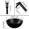 KECTIAKL Bathroom Vessel Sink 13 Inch Black Ceramic Sink with