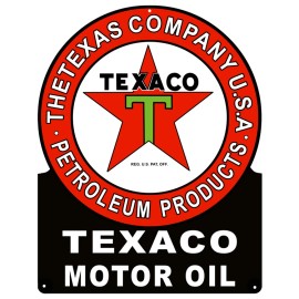 Handmade Texaco Motor Oil Cut Out Metal Sign 16x20
