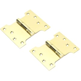 Dale Hardware 4″ x 3″ x 5″ Stainless Steel Parliament Hinge Polished Brass, Enables The Door to Project Over Architraves, Dado Rail, Window Boards or Downpipes (2 Hinges)