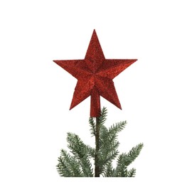 BURI Tree Topper Red Star - Christmas Tree Topper 19 cm High Glitter Topper for Christmas Tree Topper Christmas Tree Christmas Tree