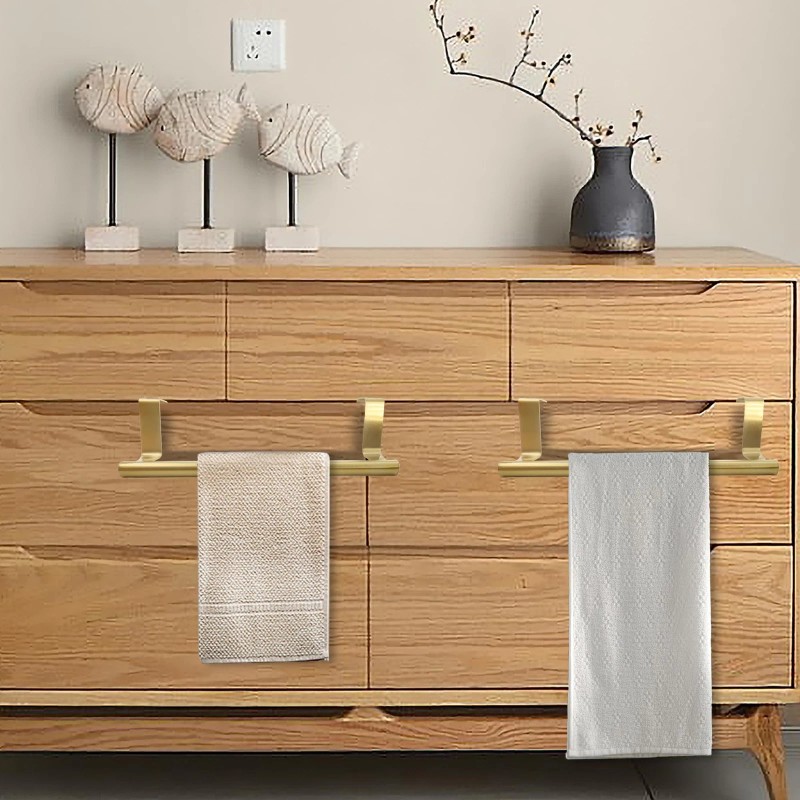 Lilaly 2 PCS Gold 9.25" Kitchen Towel Holder Over Cabinet