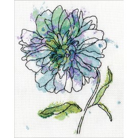 Design Works Crafts Blue Floral, 8 x 10 Counted Cross Stitch Kit, Multi-colour