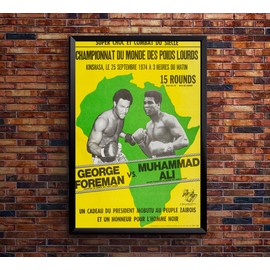 Ali vs Forman - 1974 - Rumble in The Jungle - Vintage Boxing Poster-8 x 12 Inches (US/CAN only)