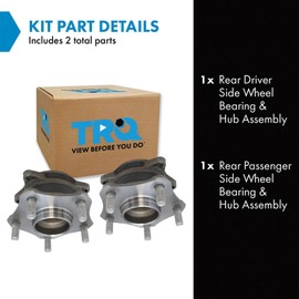 TRQ Rear Wheel Hub Bearings Assembly Set Compatible with 2010-2013 Suzuki Kizashi