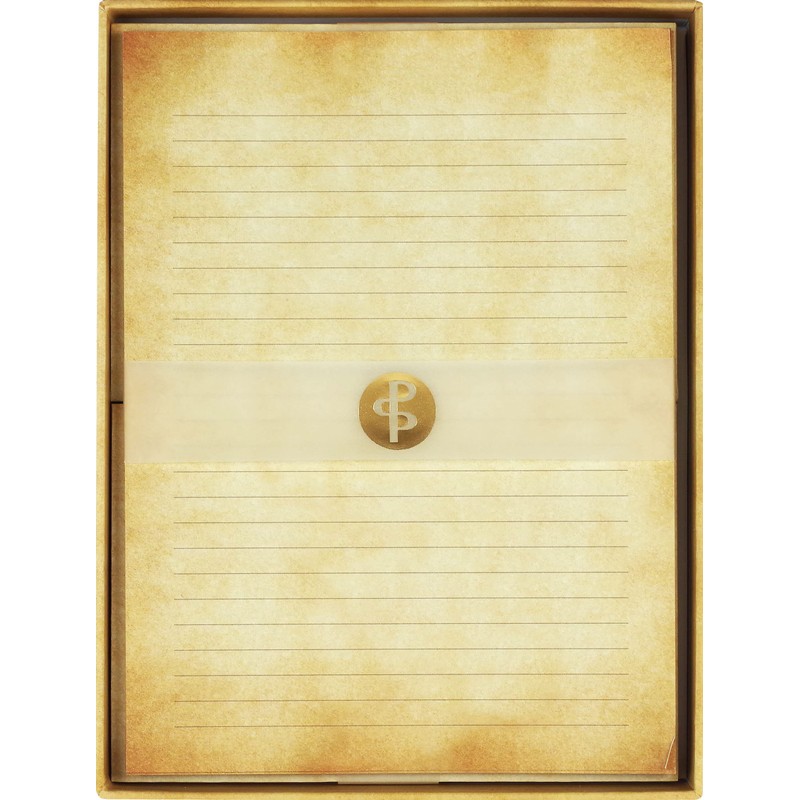 Vintage Parchment Boxed Stationery (30 sheets, 24 envelopes)