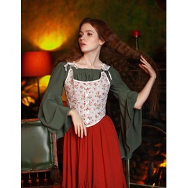 Scarlet Darkness Renaissance Faire Costume Women Lace Up Corset Top Floral Fishbone Bustier Pink Floral Size 6