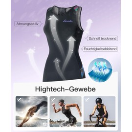 Santic Women's Triathlon Suit One-Piece Sleeveless Pro Triathlon Suit Padded Tri Suit Quick Drying Slimming for Cycling Swimming Running, Purple