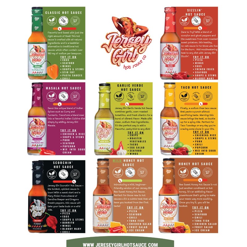 Jersey Girl Sizzlin' No Sodium/Salt Free Hot Sauce - Made
