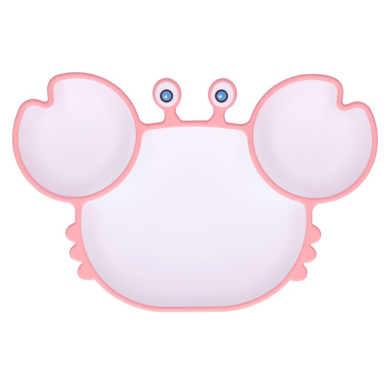 Crab Suction Plate with Suction Cup Base Silicone Divided Plate