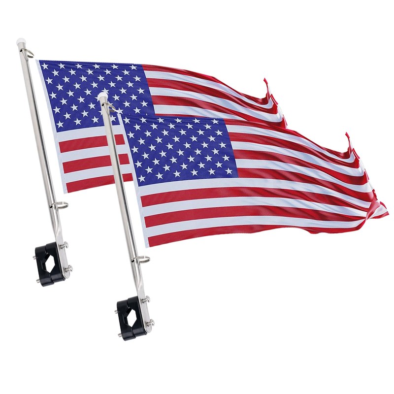 2 Pack Universal Boat Flags with Boat Flag Poles, Stainless