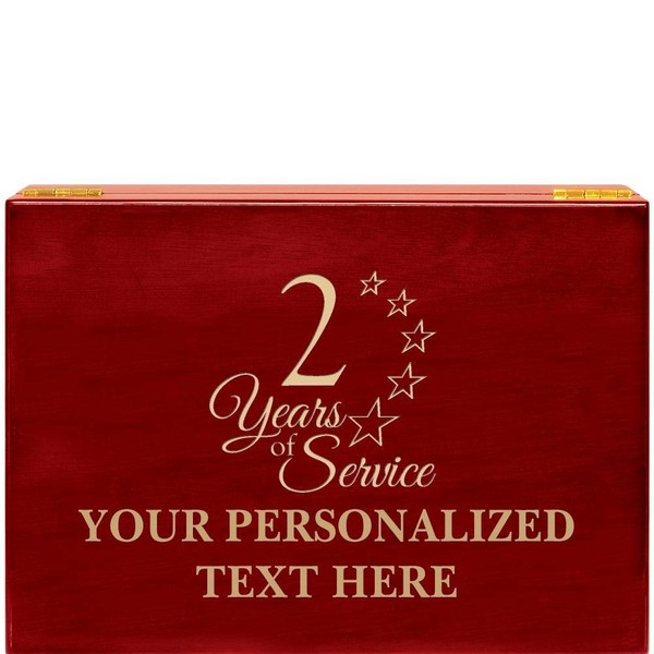 Crown Awards 2 Years of Service Rosewood Humidor Gift, Customize