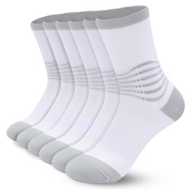 IRAMY Crew Compression Socks for Women Men with Ankle Arch Support Plantar Fasciitis Relief 3 Pairs